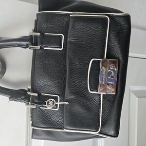 Michael Kors Black Satchel with Silver Hardware